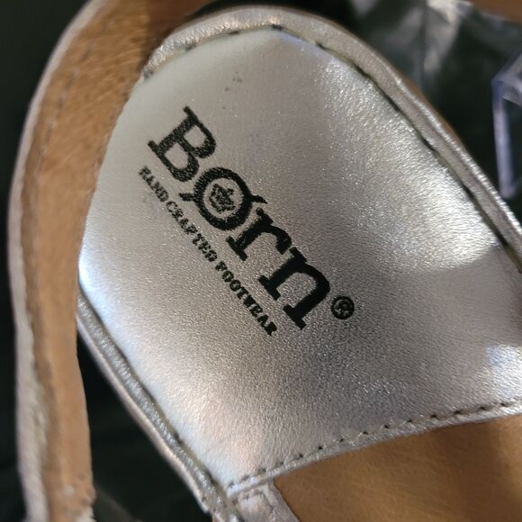 born leather Silver Thong moroccan sandals Stappy Wmns Sz 8 - Picture 5 of 6